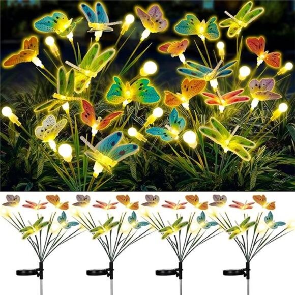 Solar Garden Lights, 4 Packs 32 LEDs Solar Swaying Lights with Flexible Wire - Picture 7 of 7